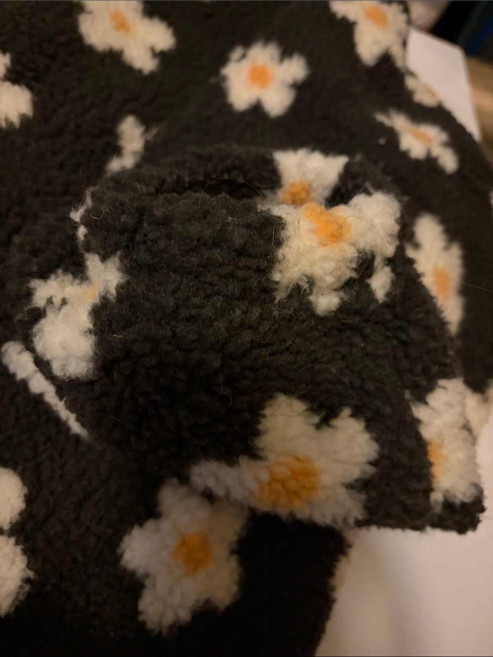 Simply Southern Dark Grey Sherpa Jacket with White & Yellow Flower Print - Picture 9 of 10